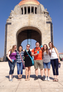 Enjoying some of the sites in Mexico City. This is the Monumento a la Revolucion. 2015 Uprooted Team (left to right): Tonja Friesen Ehpaw Eh, Katrina Doran, Thomas Caldwell, Josie Willms, Erin Willems